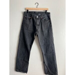 Vintage 90's Levi's 501 Mens‎ Black Button Fly Denim Jeans W34 L30 Grunge